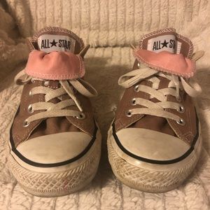 Double tongue converse low tops